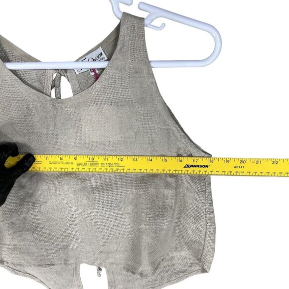 Francesca NWT Womens S 100% Linen Sleeveless Tie Back Tank Top Italy Made Beachy - Picture 12 of 14